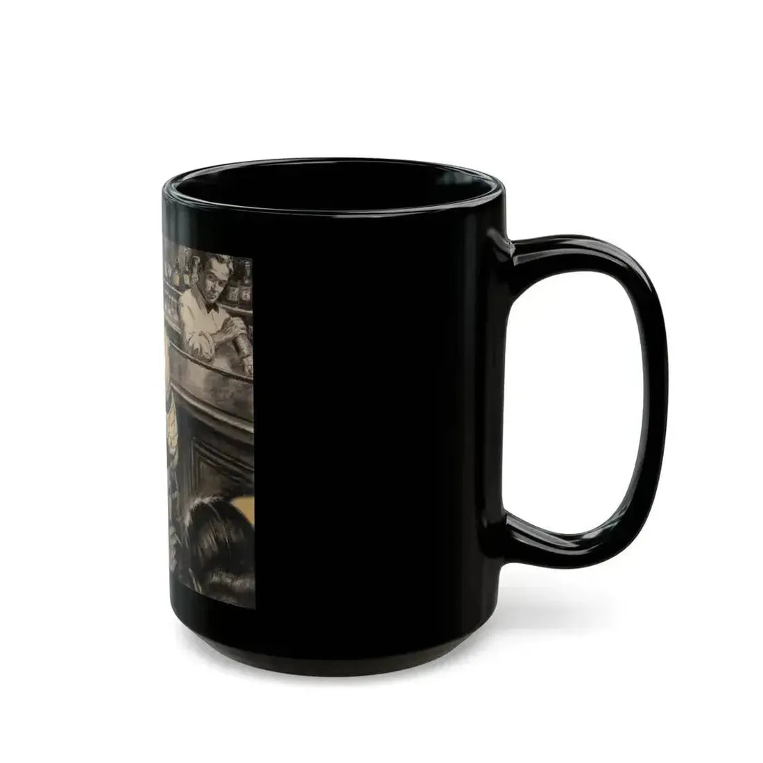 At His Best- and Worst, Redbook Magazine story illustration, December 1946 - Black Coffee Mug - Go Mug Yourself
