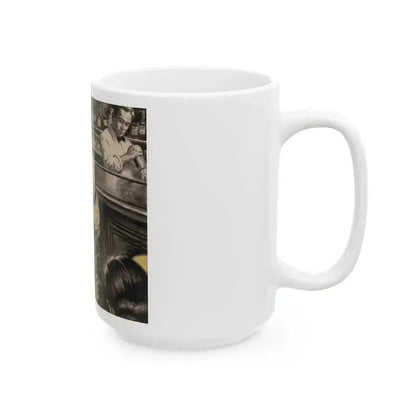 At His Best- and Worst, Redbook Magazine story illustration, December 1946 - White Coffee Mug - Go Mug Yourself