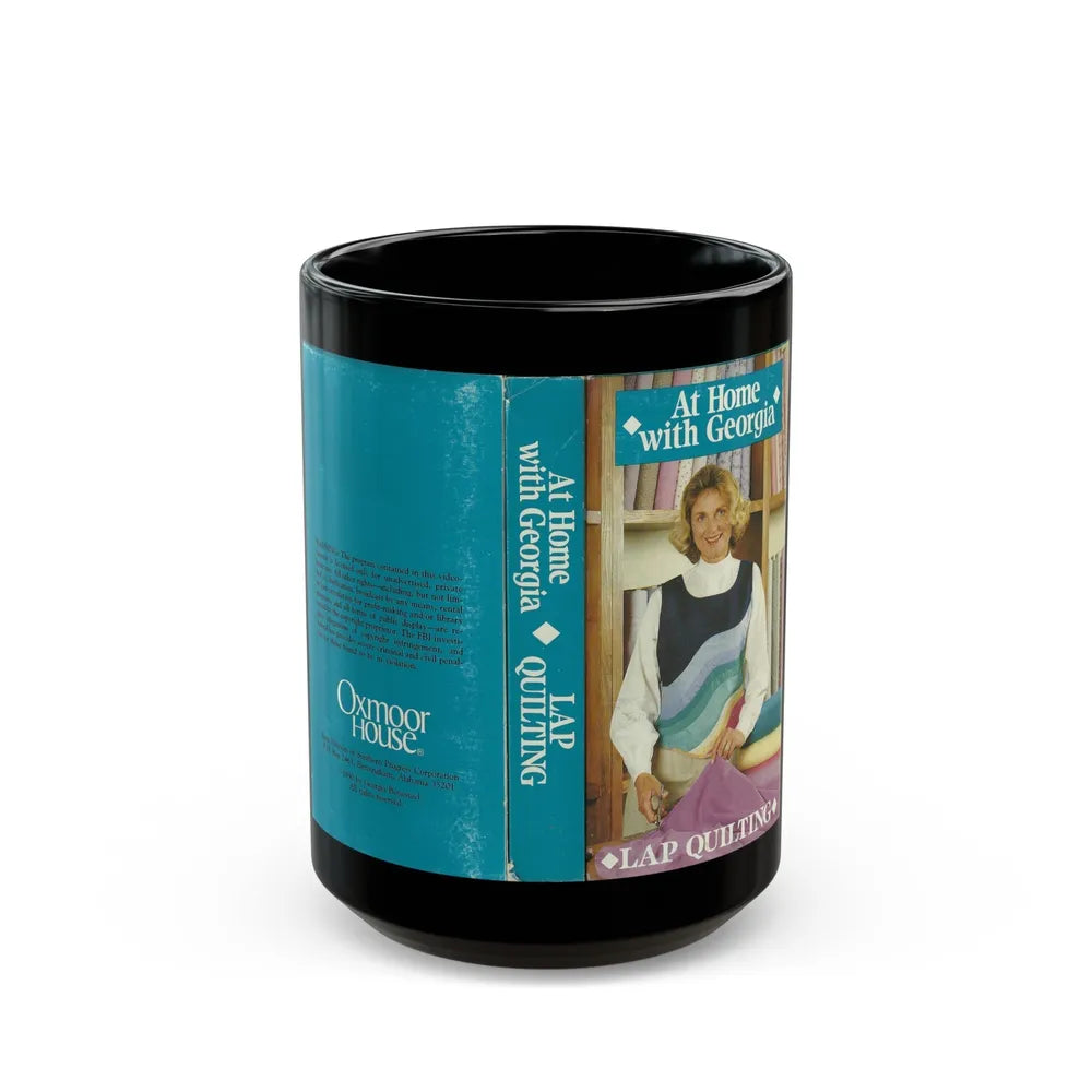 AT HOME WITH GEORGIA LAP QUILTING (VHS COVER) - Black Coffee Mug-15oz-Go Mug Yourself