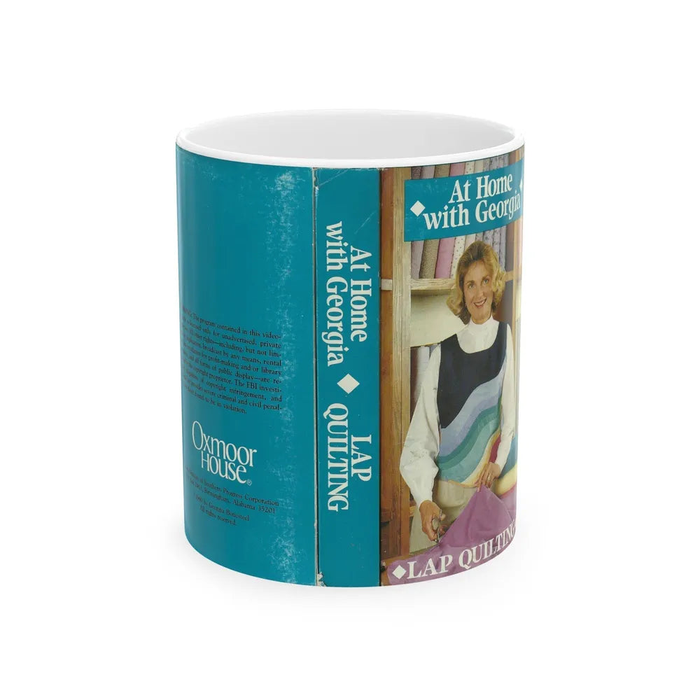 AT HOME WITH GEORGIA LAP QUILTING (VHS COVER) - White Coffee Mug-11oz-Go Mug Yourself