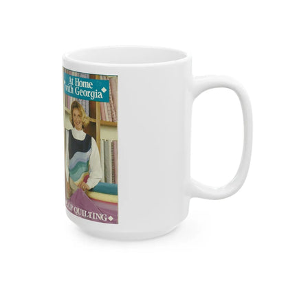 AT HOME WITH GEORGIA LAP QUILTING (VHS COVER) - White Coffee Mug-Go Mug Yourself