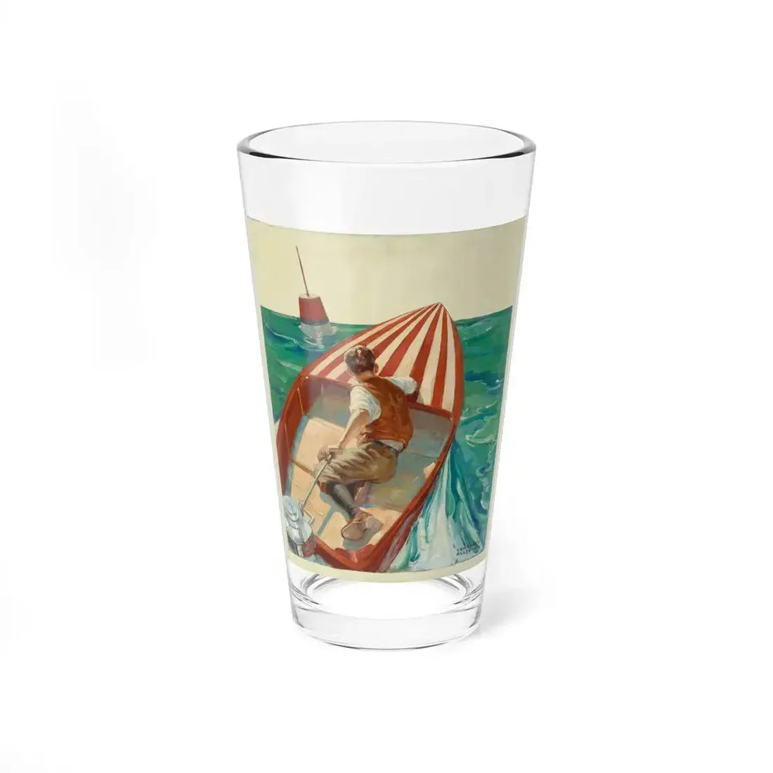 At Sea (Magazine Illustration) Pint Glass 16oz - Go Mug Yourself