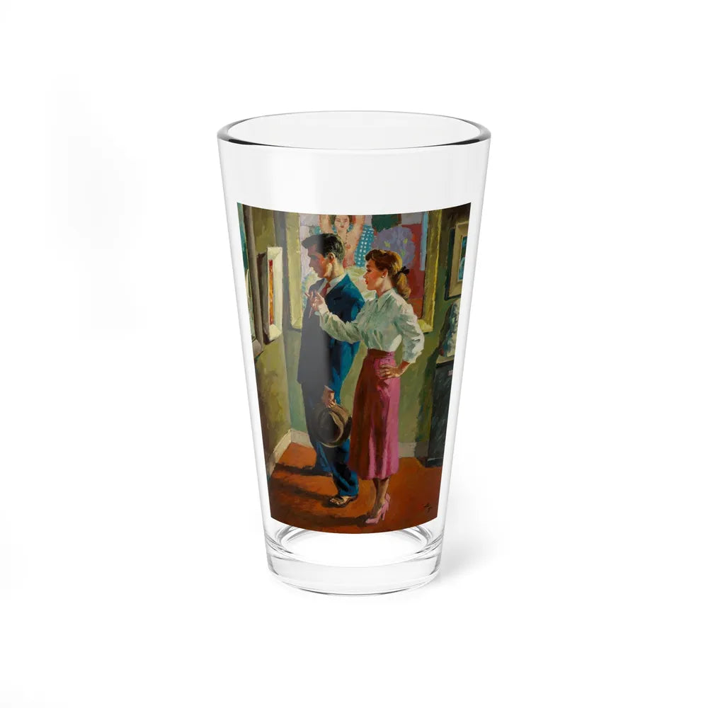 At the Art Museum (Magazine Illustration) Pint Glass 16oz-16oz-Go Mug Yourself