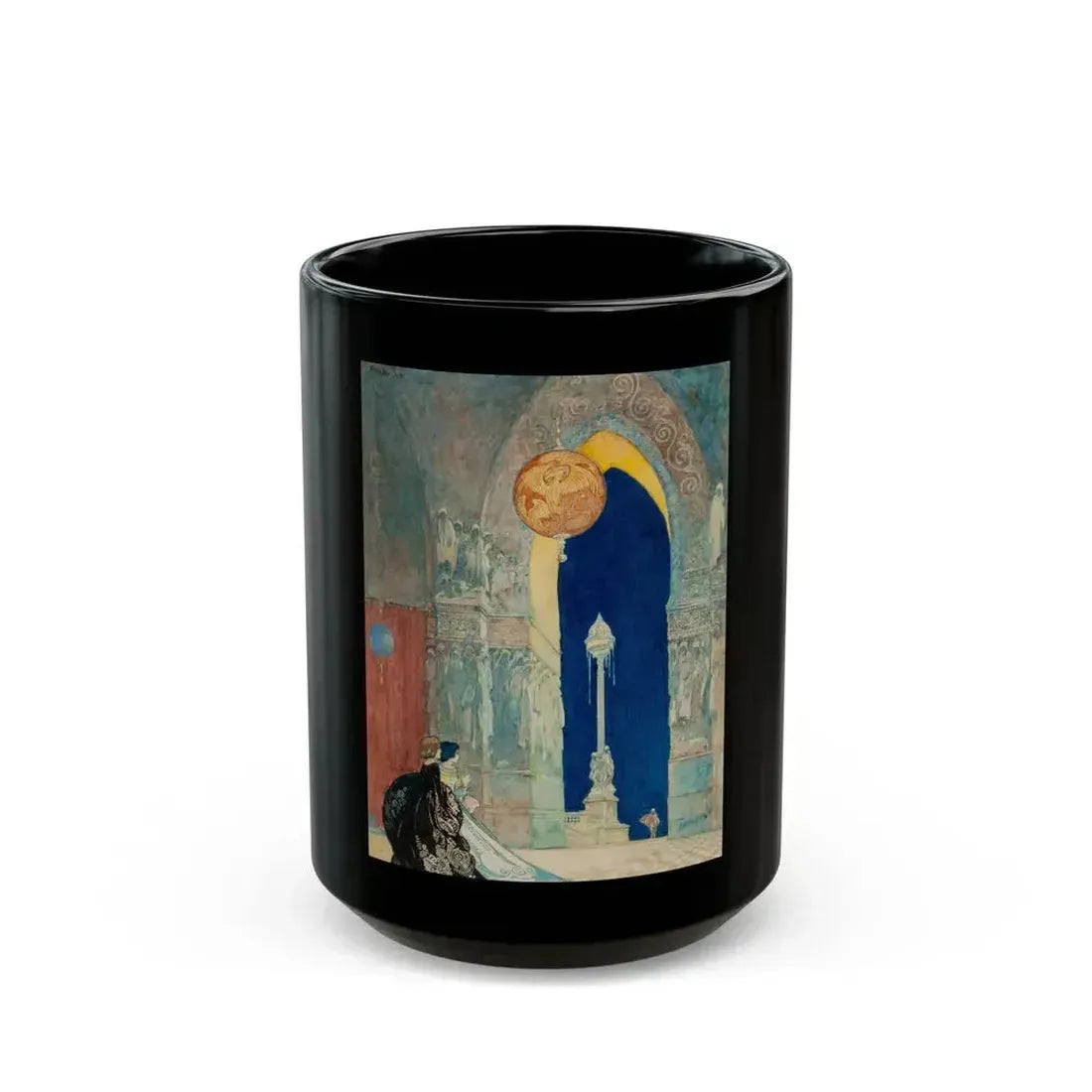 At the Ball, probable interior illustration - Black Coffee Mug 15oz - Go Mug Yourself