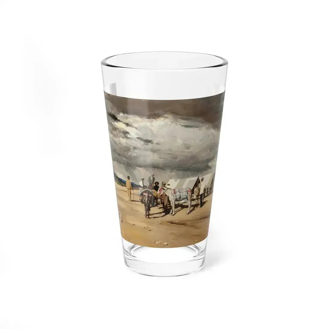 At the Camp (Magazine Illustration) Pint Glass 16oz - Go Mug Yourself