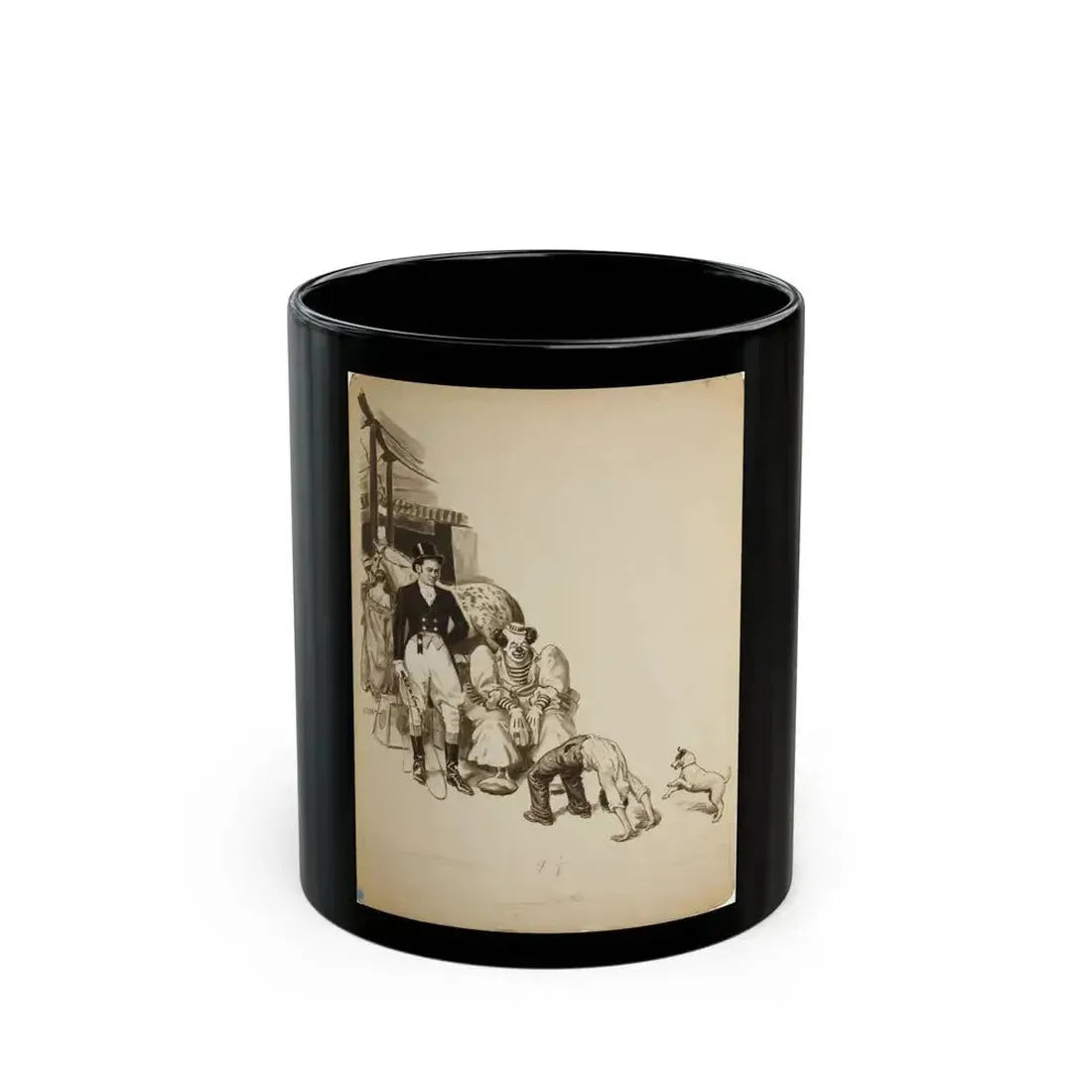 At the Circus Illustration - Black Coffee Mug 11oz - Go Mug Yourself