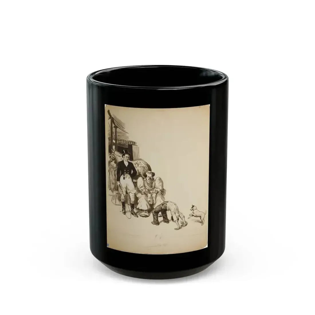 At the Circus Illustration - Black Coffee Mug 15oz - Go Mug Yourself
