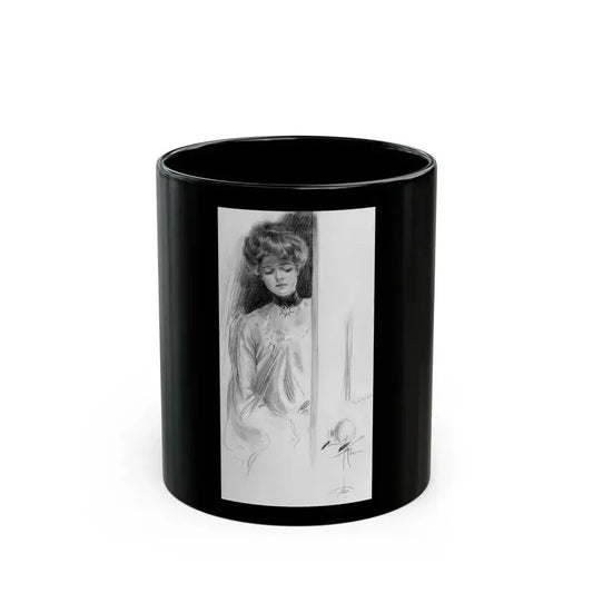At the Doorway, Saturday Evening Post interior, 1903 - Black Coffee Mug 11oz - Go Mug Yourself