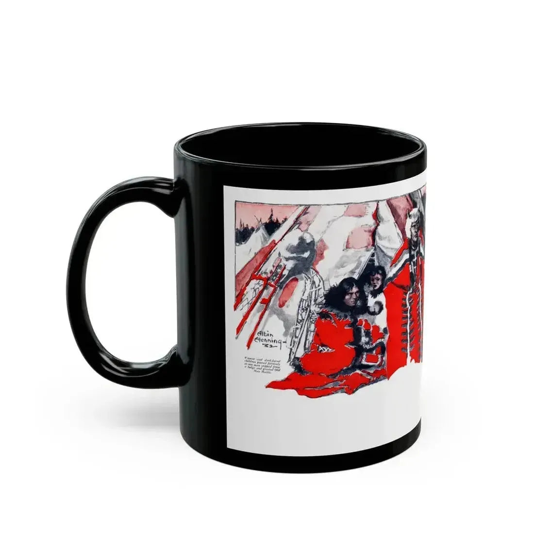 At the End of the Trail, The American Boy, August 1932 - Black Coffee Mug - Go Mug Yourself