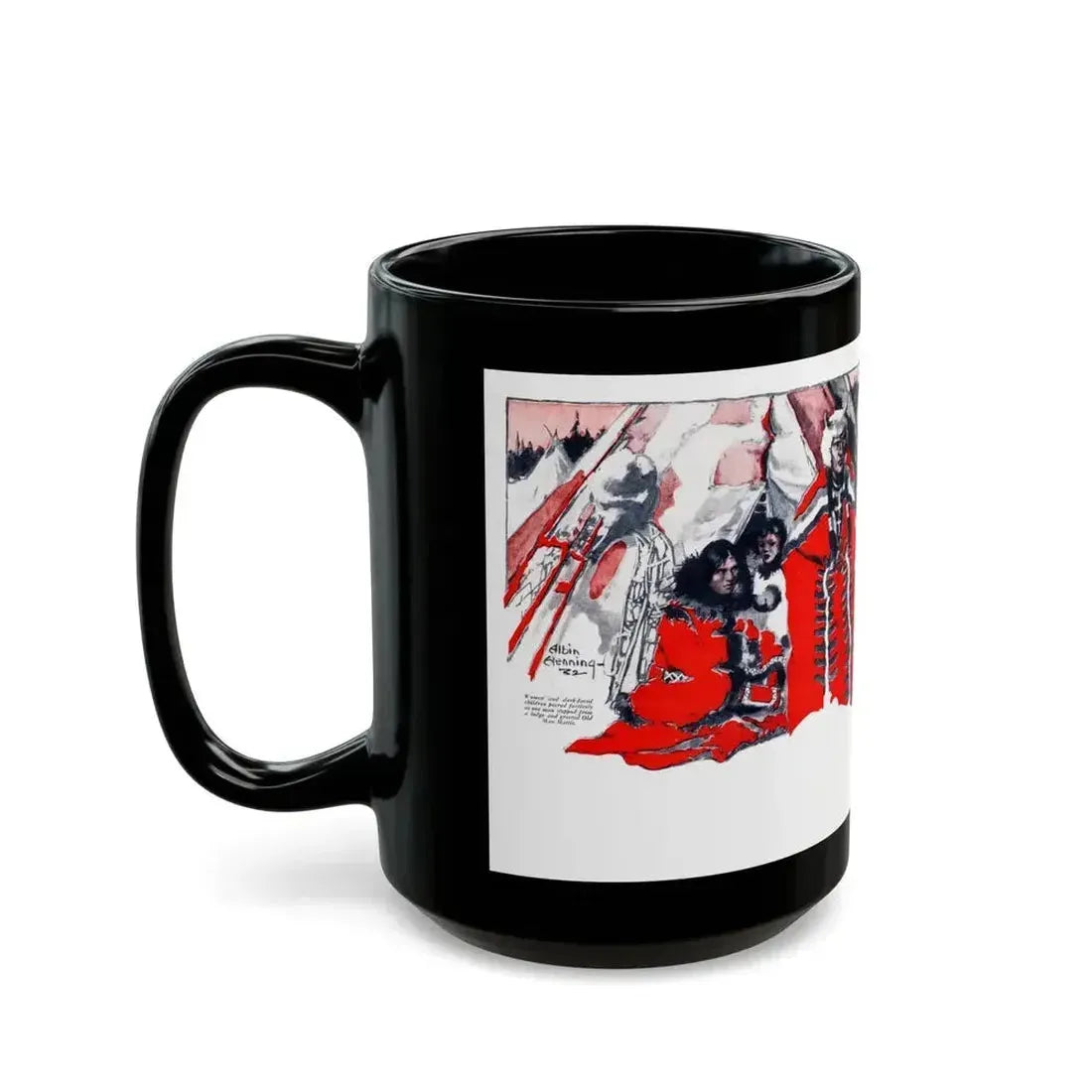 At the End of the Trail, The American Boy, August 1932 - Black Coffee Mug - Go Mug Yourself