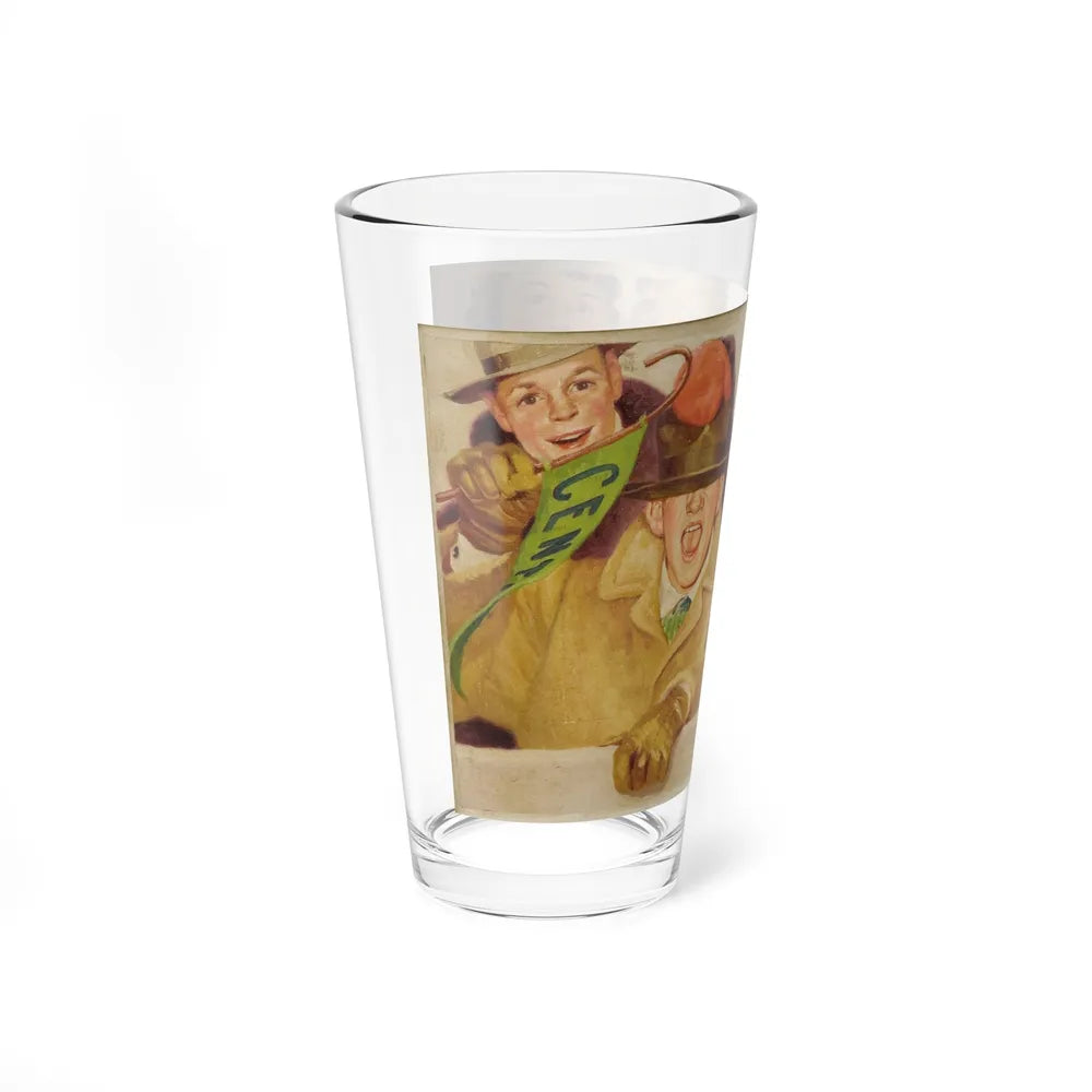 At the Football Game (Magazine Illustration) Pint Glass 16oz-Go Mug Yourself