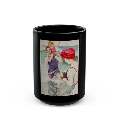 At the Ocean - Black Coffee Mug 15oz - Go Mug Yourself