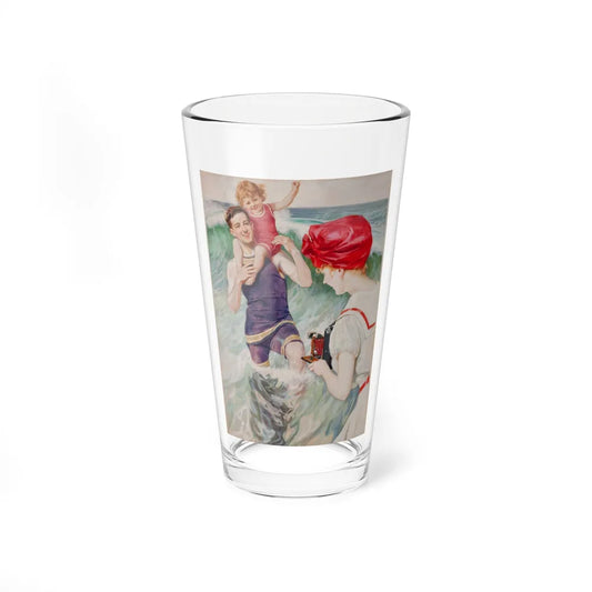 At the Ocean (Magazine Illustration) Pint Glass 16oz-16oz-Go Mug Yourself