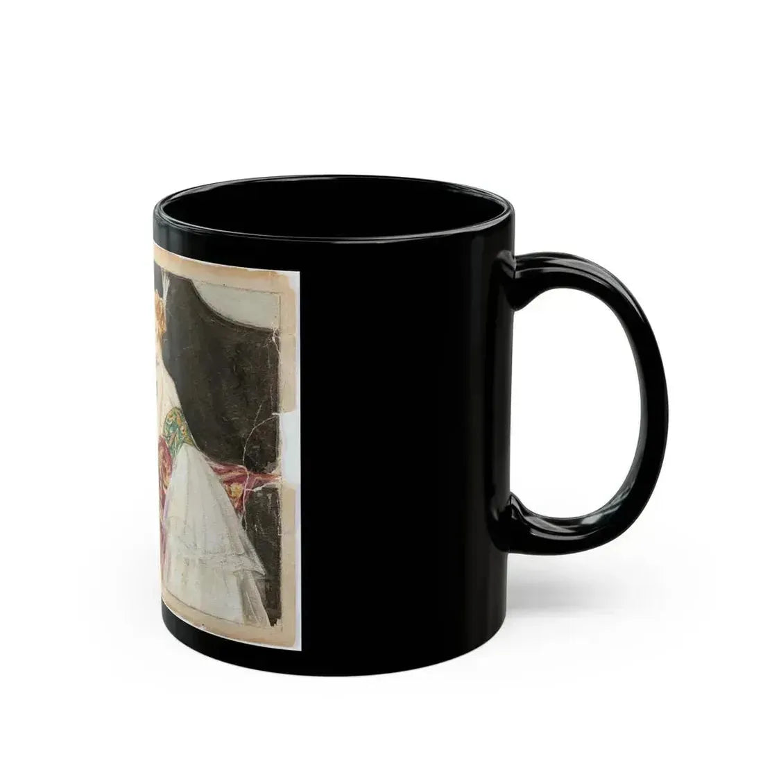 At the Piano Illustration (c. 1910s) - Black Coffee Mug - Go Mug Yourself