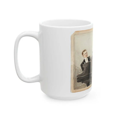 At the Piano Illustration (c. 1910s) - White Coffee Mug-Go Mug Yourself