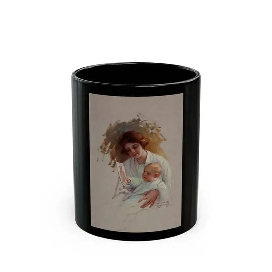 At the Port of Embarkment, Woman's Home Companion magazine story illustration - Black Coffee Mug 11oz - Go Mug Yourself