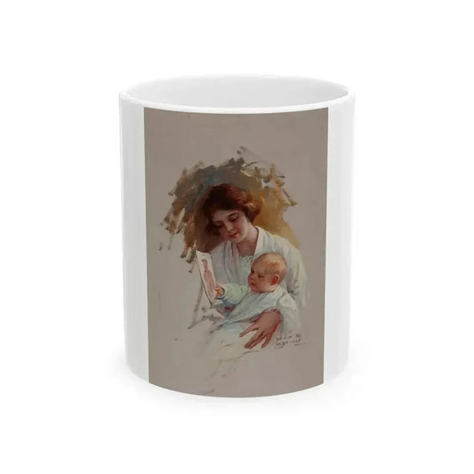 At the Port of Embarkment, Woman's Home Companion magazine story illustration - White Coffee Mug 11oz - Go Mug Yourself