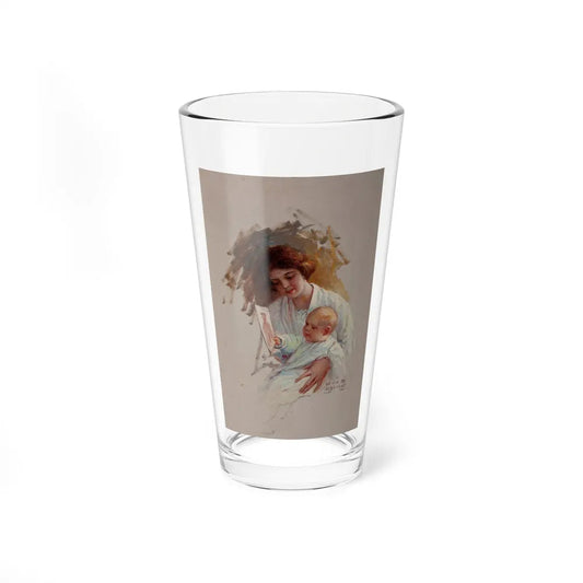 At the Port of Embarkment, Woman's Home Companion magazine story illustration (Magazine Illustration) Pint Glass 16oz-16oz-Go Mug Yourself