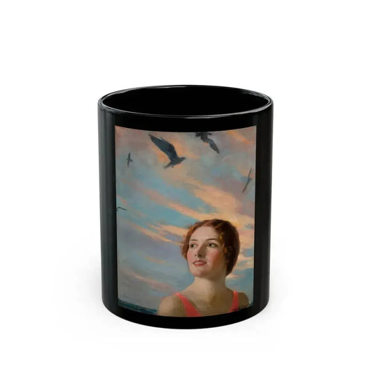 At the Seaside, The American Magazine cover, August 1926 - Black Coffee Mug 11oz - Go Mug Yourself
