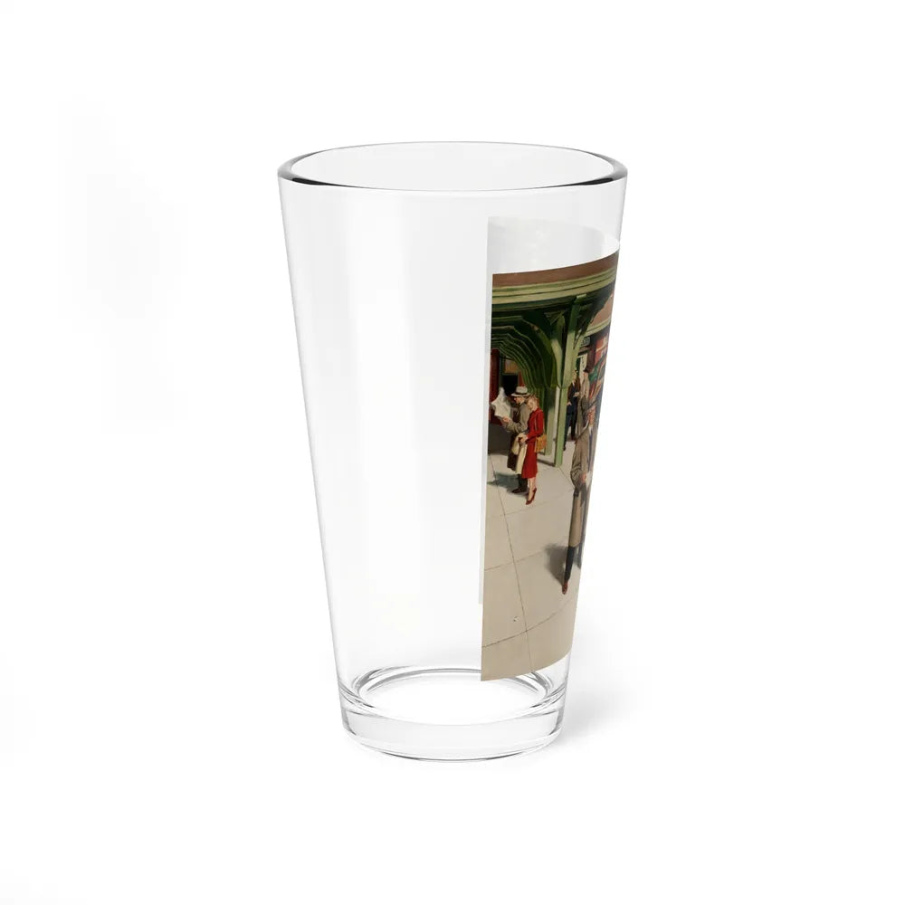 At the Station (Magazine Illustration) Pint Glass 16oz-Go Mug Yourself