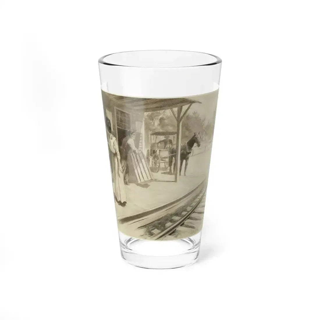 At the Station_1 (Magazine Illustration) Pint Glass 16oz 16oz - Go Mug Yourself