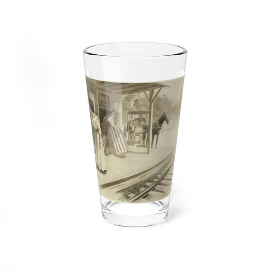 At the Station_1 (Magazine Illustration) Pint Glass 16oz 16oz - Go Mug Yourself