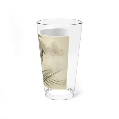 At the Station_1 (Magazine Illustration) Pint Glass 16oz - Go Mug Yourself