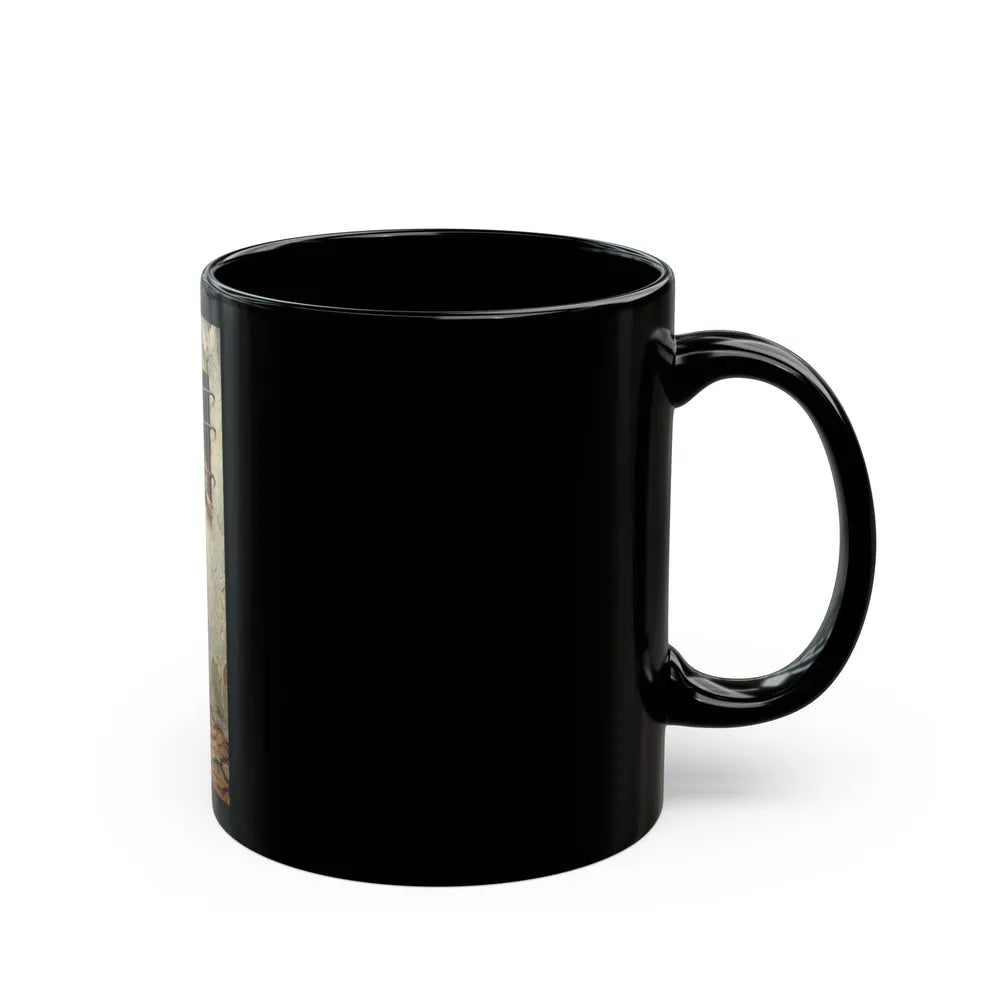 At the Window, Saturday Evening Post illustration, 1920 - Black Coffee Mug-Go Mug Yourself