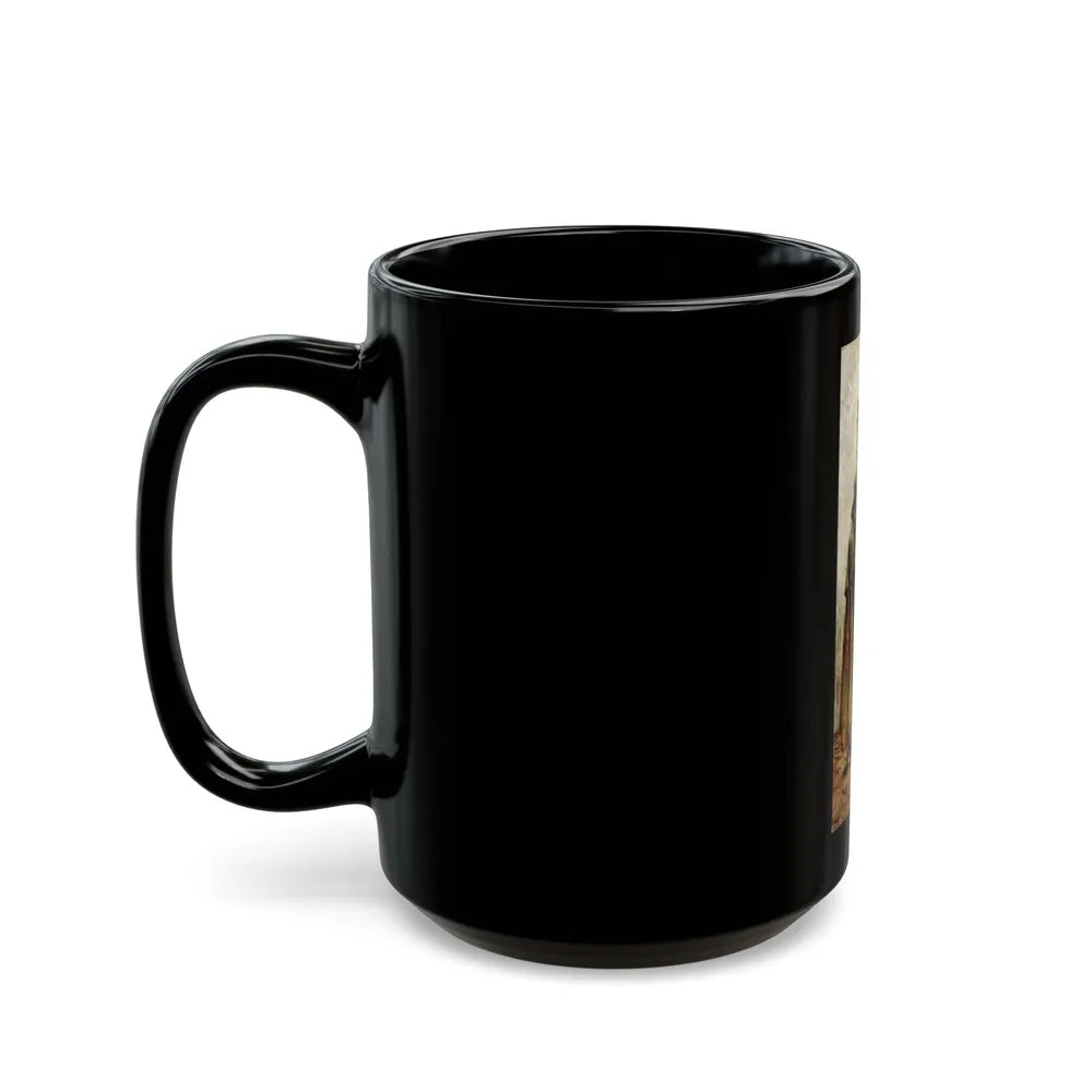 At the Window, Saturday Evening Post illustration, 1920 - Black Coffee Mug-Go Mug Yourself