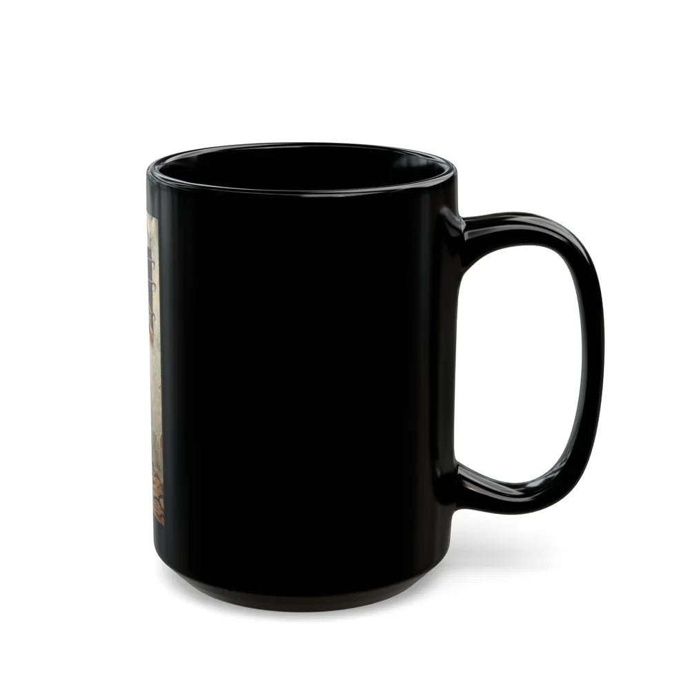 At the Window, Saturday Evening Post illustration, 1920 - Black Coffee Mug-Go Mug Yourself