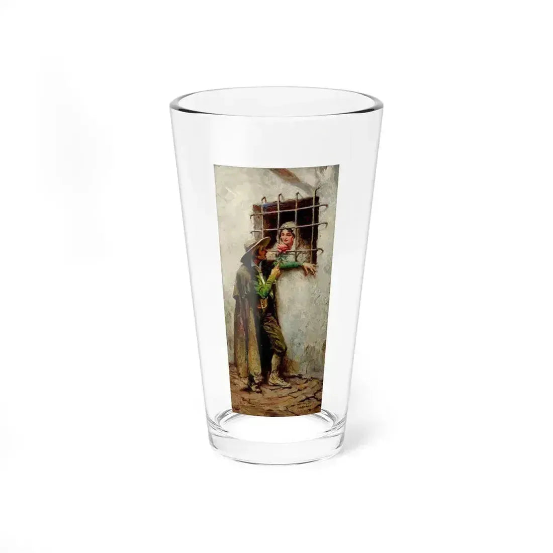 At the Window, Saturday Evening Post illustration, 1920 (Magazine Illustration) Pint Glass 16oz 16oz - Go Mug Yourself