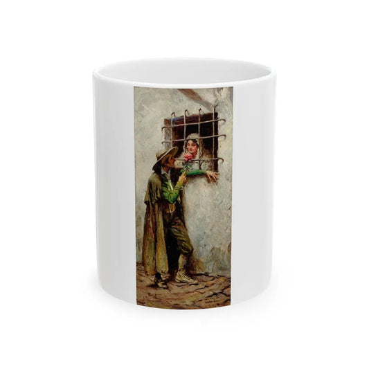 At the Window, Saturday Evening Post illustration, 1920 - White Coffee Mug-11oz-Go Mug Yourself