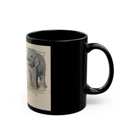 At the Zoo, Dick and Jane illustration - Black Coffee Mug - Go Mug Yourself