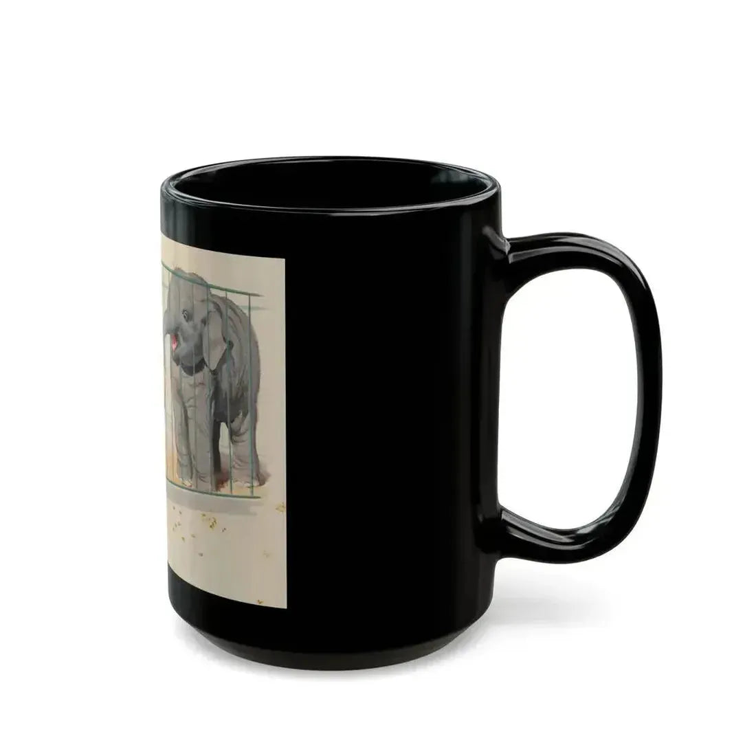 At the Zoo, Dick and Jane illustration - Black Coffee Mug - Go Mug Yourself