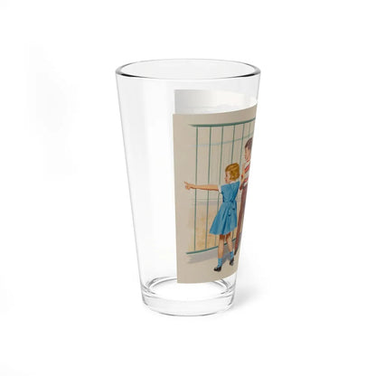 At the Zoo, Dick and Jane illustration (Magazine Illustration) Pint Glass 16oz-Go Mug Yourself