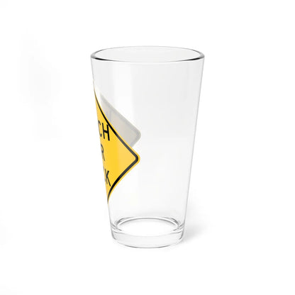ATC FOR ROCK MUTCD-ID W8-1401 (Idaho) (Road Sign) Pint Glass 16oz - Go Mug Yourself
