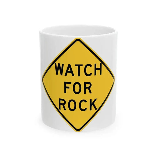 ATC FOR ROCK MUTCD-ID W8-1401 (Idaho) (Road Sign) White Coffee Mug 11oz - Go Mug Yourself