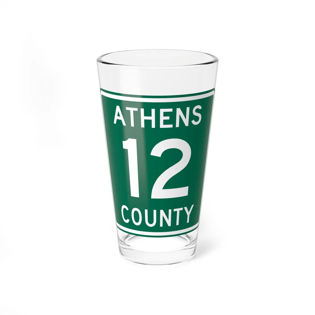 Athens County Route 12 OH (Ohio) (Road Sign) Pint Glass 16oz 16oz - Go Mug Yourself