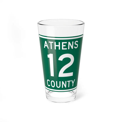 Athens County Route 12 OH (Ohio) (Road Sign) Pint Glass 16oz 16oz - Go Mug Yourself