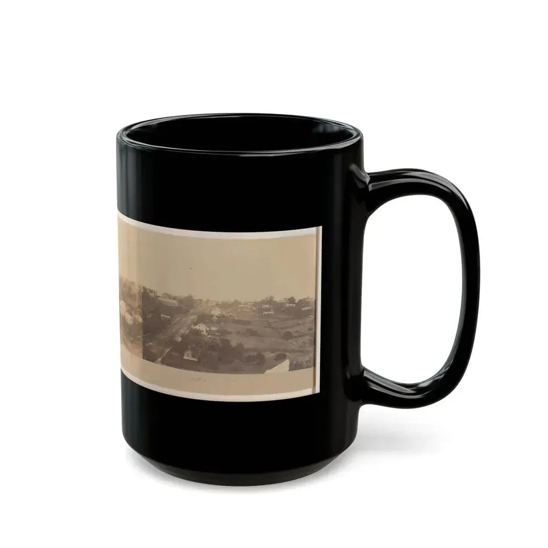 Atlanta, Before Being Burnt  By Order Of Gen'l. Sherman, From The Cupola Of The Female Seminary (U.S. Civil War) Black Coffee Mug - Go Mug Yourself