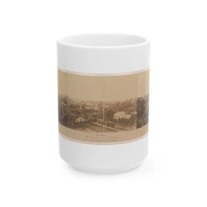 Atlanta, Before Being Burnt  By Order Of Gen'l. Sherman, From The Cupola Of The Female Seminary (U.S. Civil War) White Coffee Mug 15oz - Go Mug Yourself
