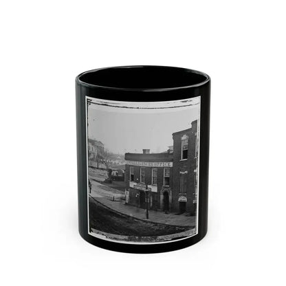Atlanta, Ga. Atlanta Intelligencer Office By The Railroad Depot (U.S. Civil War) Black Coffee Mug 11oz - Go Mug Yourself