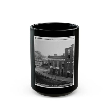Atlanta, Ga. Atlanta Intelligencer Office By The Railroad Depot (U.S. Civil War) Black Coffee Mug 15oz - Go Mug Yourself