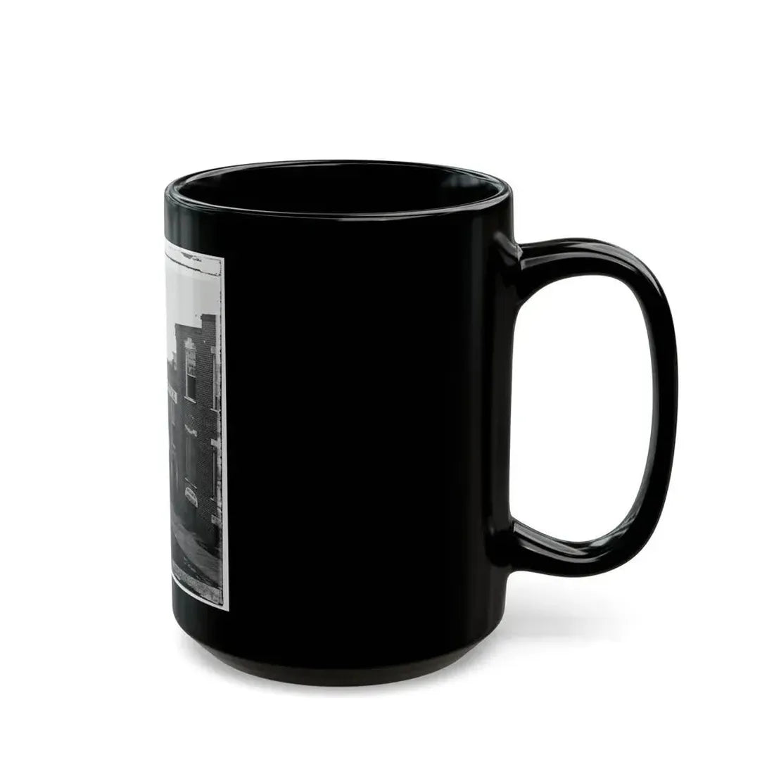 Atlanta, Ga. Atlanta Intelligencer Office By The Railroad Depot (U.S. Civil War) Black Coffee Mug - Go Mug Yourself