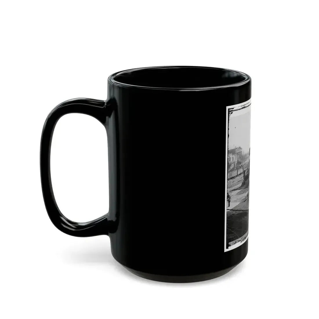 Atlanta, Ga. Atlanta Intelligencer Office By The Railroad Depot (U.S. Civil War) Black Coffee Mug - Go Mug Yourself