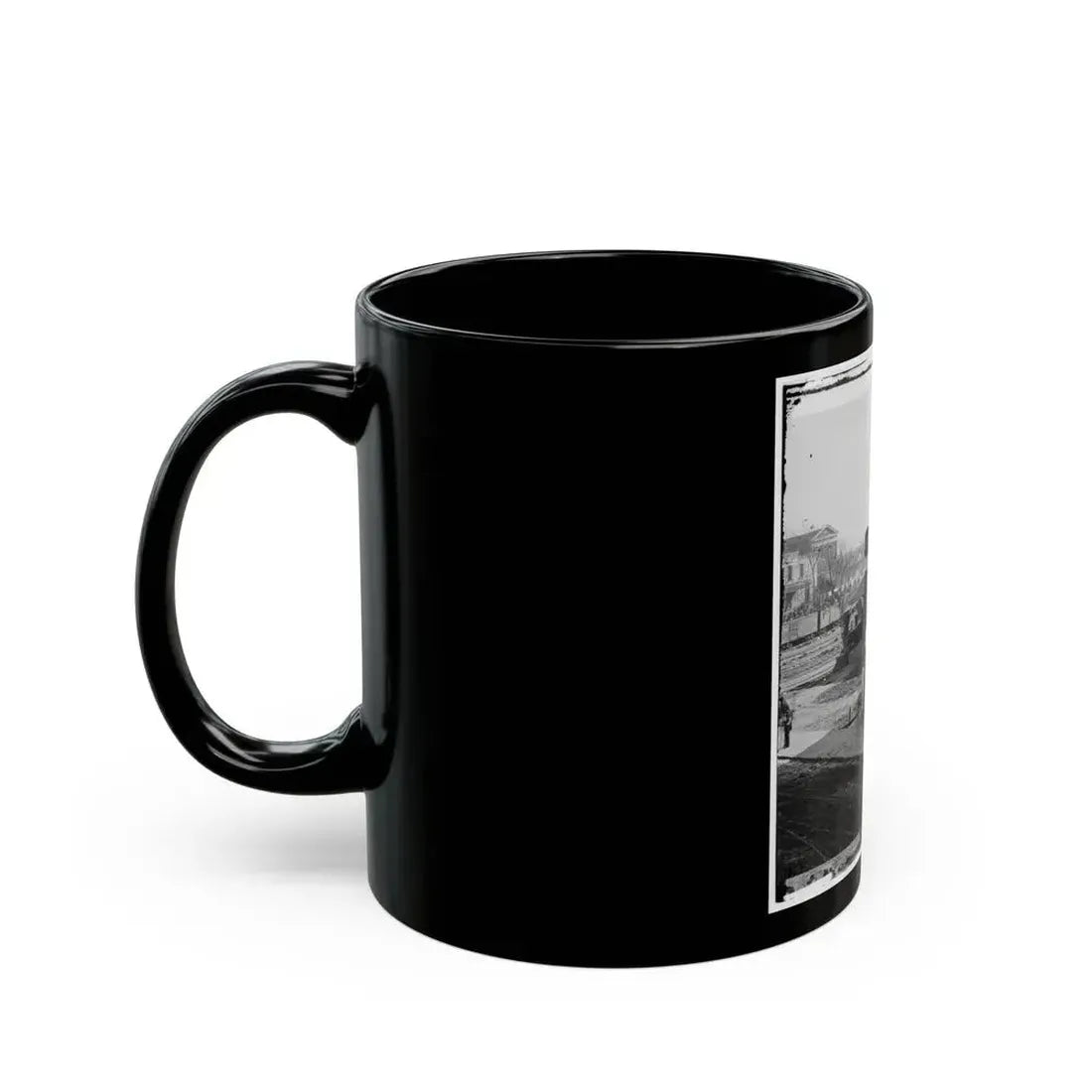 Atlanta, Ga. Atlanta Intelligencer Office By The Railroad Depot (U.S. Civil War) Black Coffee Mug - Go Mug Yourself