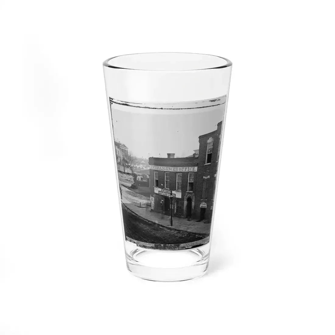 Atlanta, Ga. Atlanta Intelligencer Office By The Railroad Depot (U.S. Civil War) Pint Glass 16oz 16oz - Go Mug Yourself