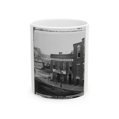 Atlanta, Ga. Atlanta Intelligencer Office By The Railroad Depot (U.S. Civil War) White Coffee Mug 11oz - Go Mug Yourself