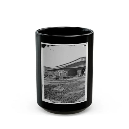 Atlanta, Ga. Boxcars With Refugees At Railroad Depot (U.S. Civil War) Black Coffee Mug - Go Mug Yourself