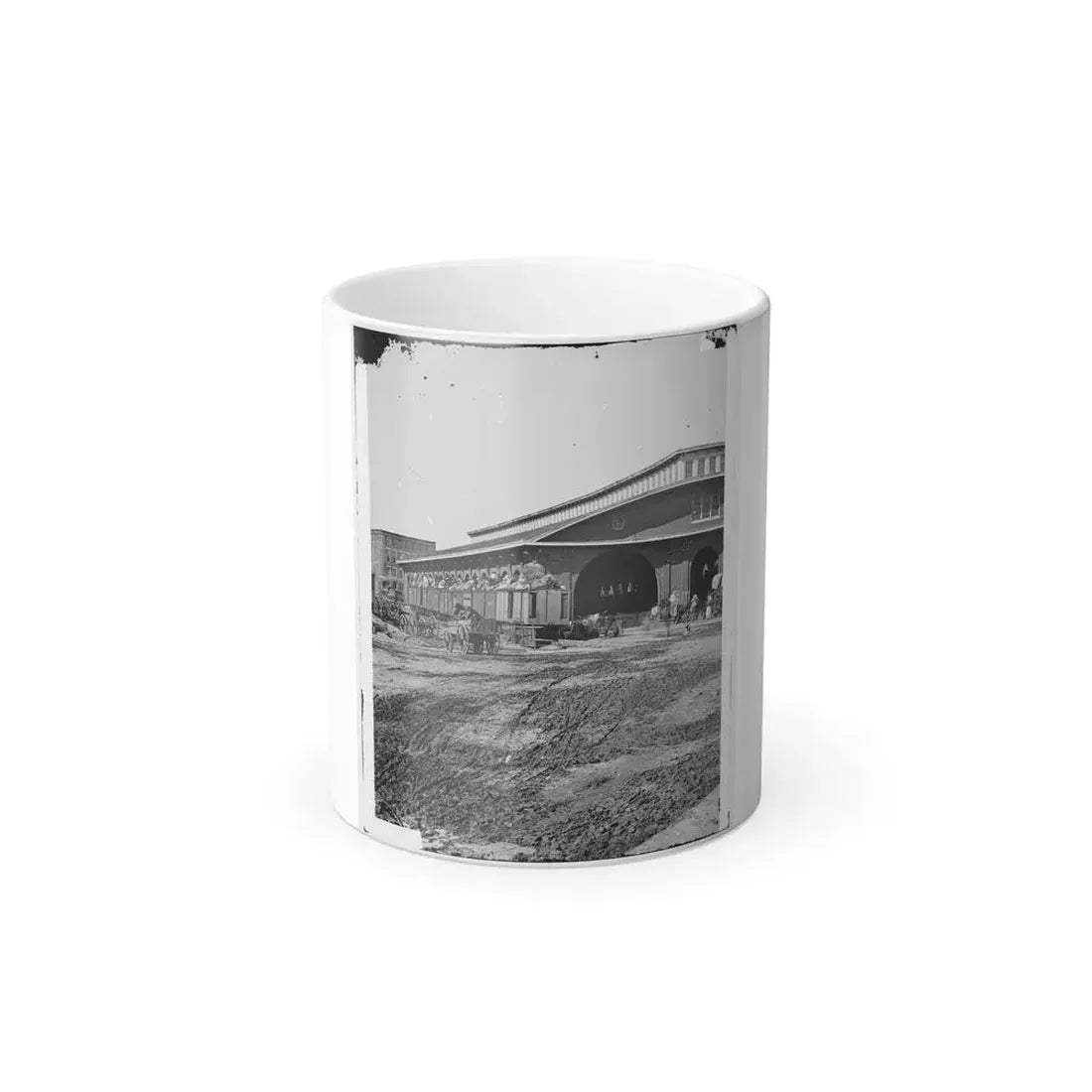Atlanta, Ga. Boxcars With Refugees at Railroad Depot (U.S. Civil War) Color Changing Coffee Mug 11oz - Go Mug Yourself